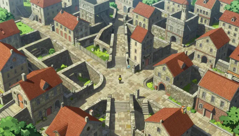 Visual representation of "labyrinthine" - Like a maze or complicated network