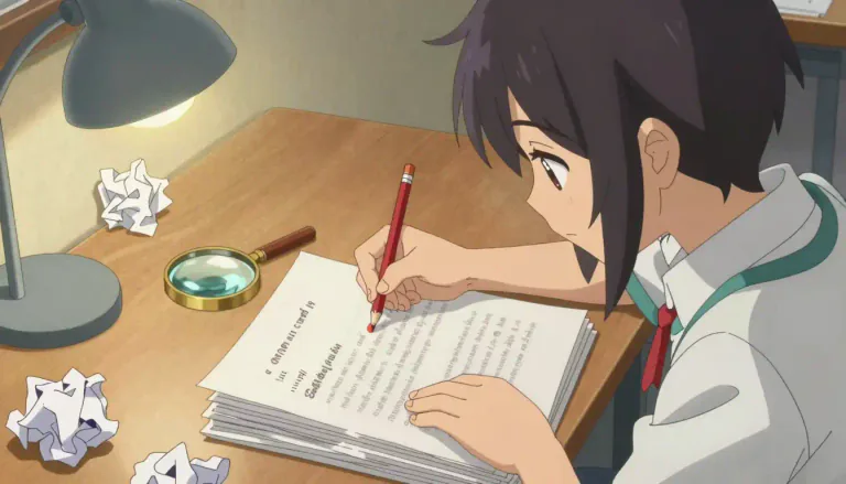 Visual representation of "proofread" - To read and check a text for errors or mistakes