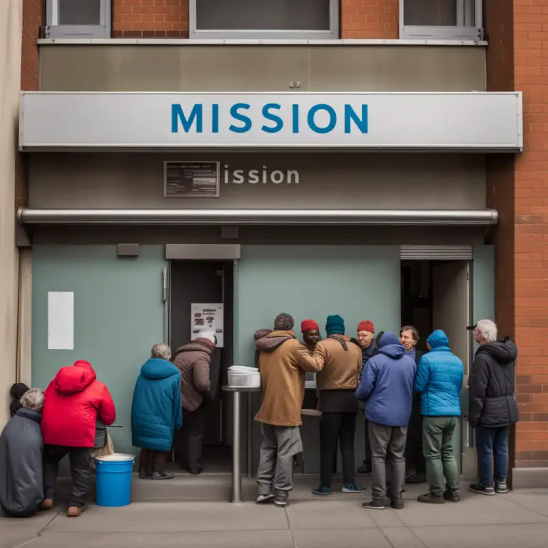 Visual representation of "mission" - An organization set up to provide help to people who are poor, sick, etc.