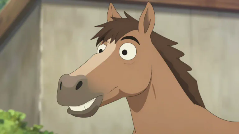 Visual representation of "horsey" - Looking or behaving like a horse, or related to horses