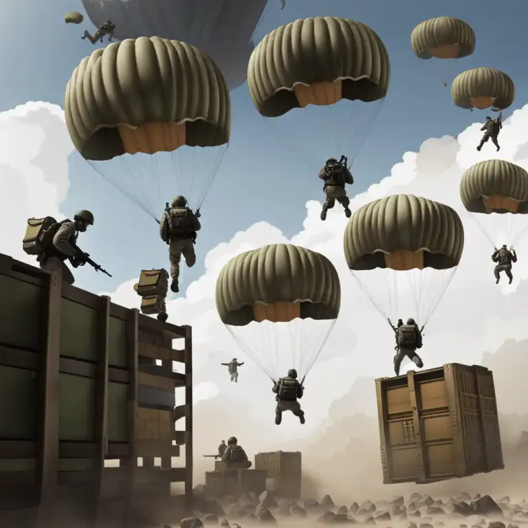 Visual representation of "airhead" - An area in enemy territory or in threatened friendly territory, seized by airborne troops for bringing in supplies and additional troops by airdrop or landing