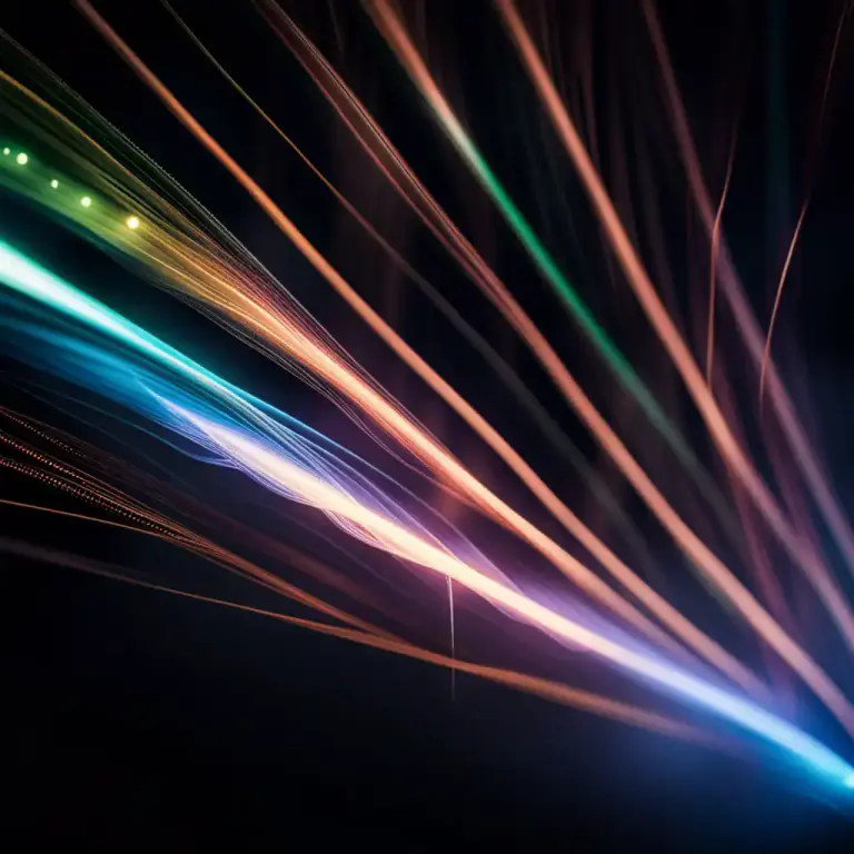 Visual representation of "fibre" - A kind of cable that carries information in the form of light.