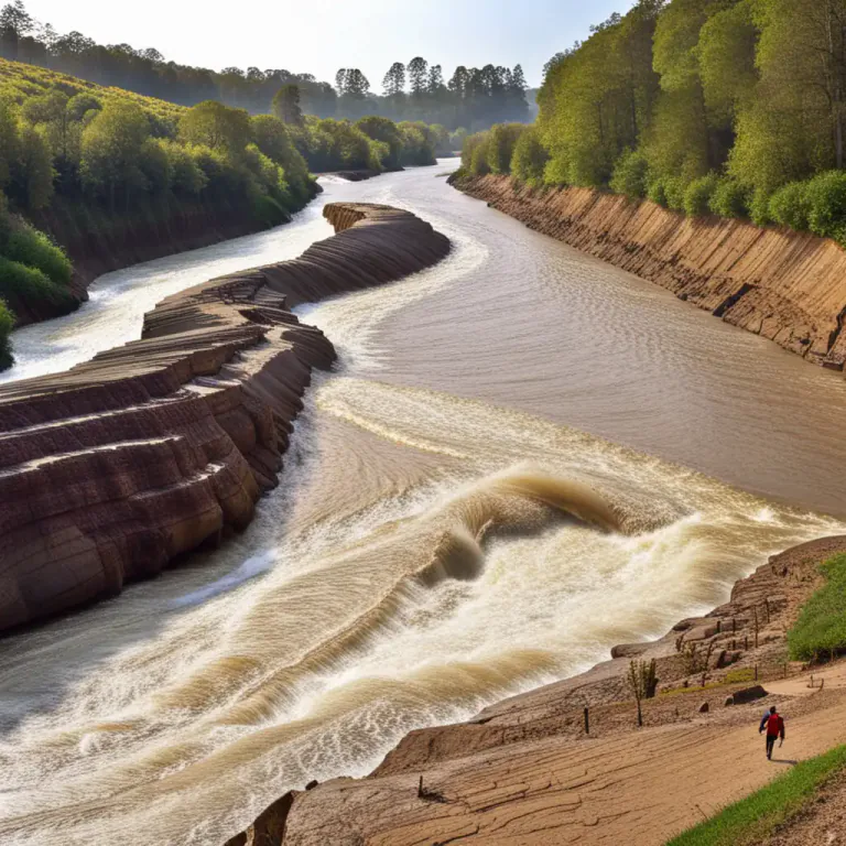 Visual representation of "hydraulic" - Involving water or other fluid, especially in a natural setting.
