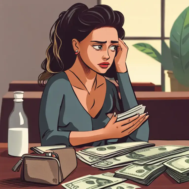 Visual representation of "rub along" - To manage to live or exist with less of something, especially money.
