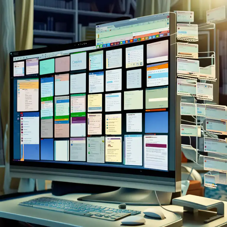 Visual representation of "window" - A space on a computer screen where a particular program or document appears