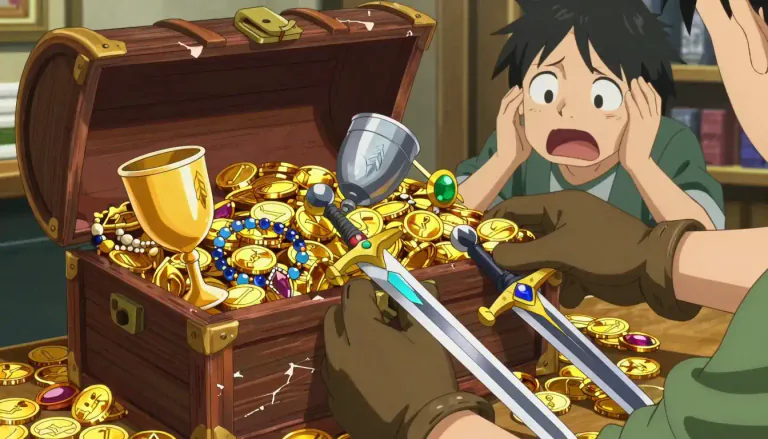 Visual representation of "loot" - Items taken by force, especially during a robbery.