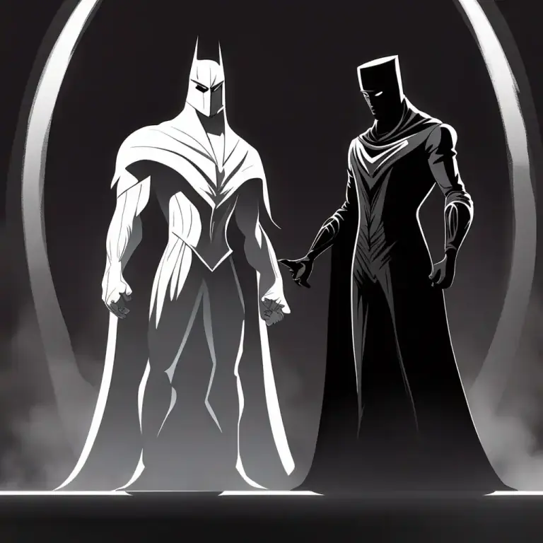 Visual representation of "foil" - A character who contrasts with another character