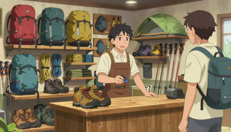 Visual representation of "outfitter" - A person or company that sells equipment for particular types of activity