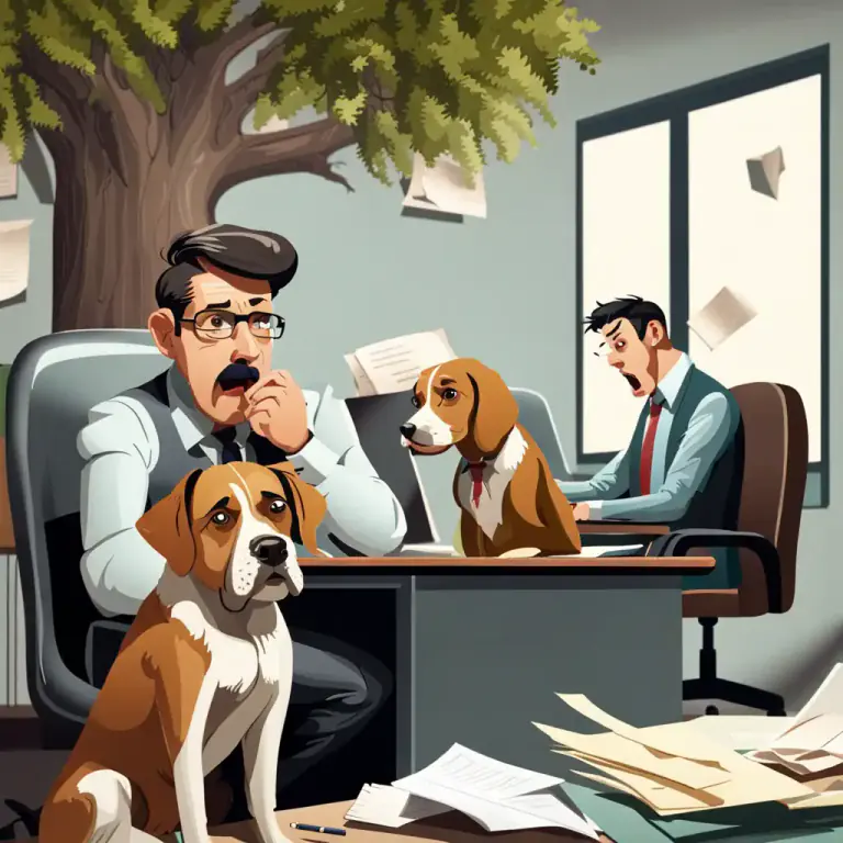Visual representation of "why keep a dog and bark yourself?" - Questioning the necessity of doing something yourself when you have someone else appointed to do it.