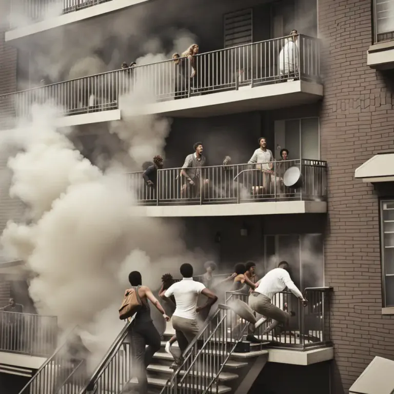 Visual representation of "smoke out" - To cause someone to leave a space by creating a lot of smoke.