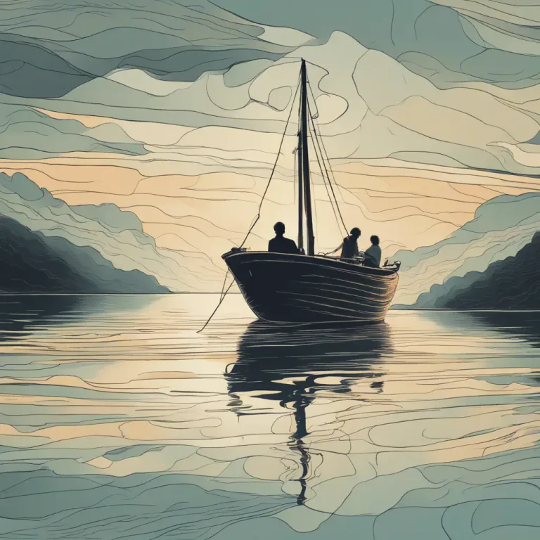 Visual representation of "rock the boat" - To cause trouble or disturb a peaceful situation.