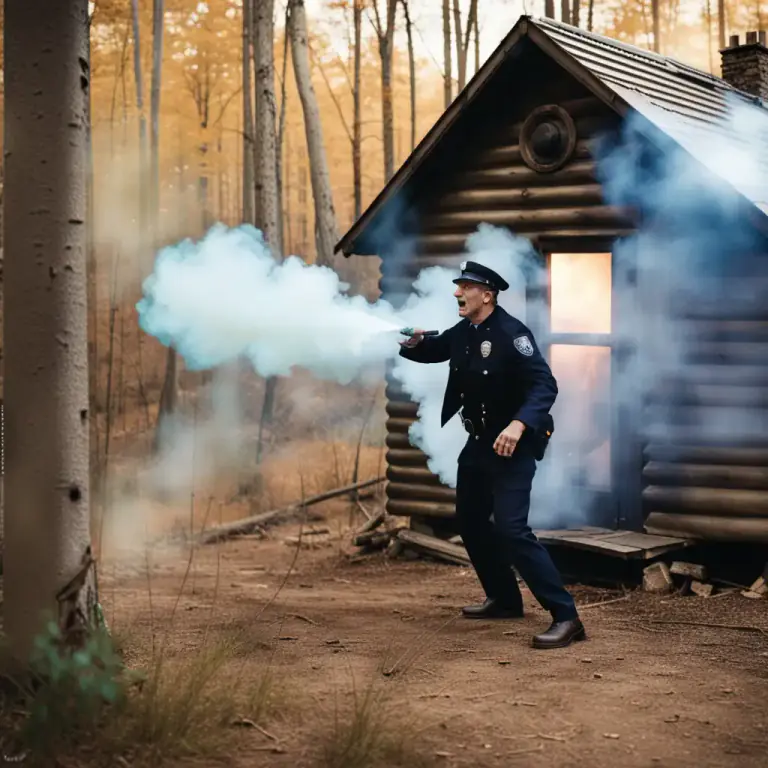 Visual representation of "smoke out" - To force someone to leave a hiding place by filling it with smoke.
