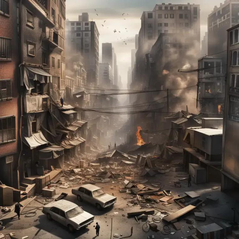 Visual representation of "backdrop" - The general situation in which specific events take place