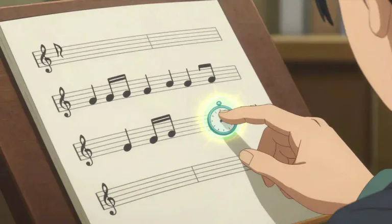 Visual representation of "demisemiquaver" - A short note in music that is half the length of a semiquaver.