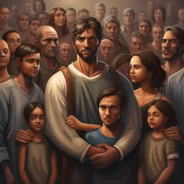 Visual representation of "stand by" - Offer moral support or loyalty to someone, especially in a challenging time