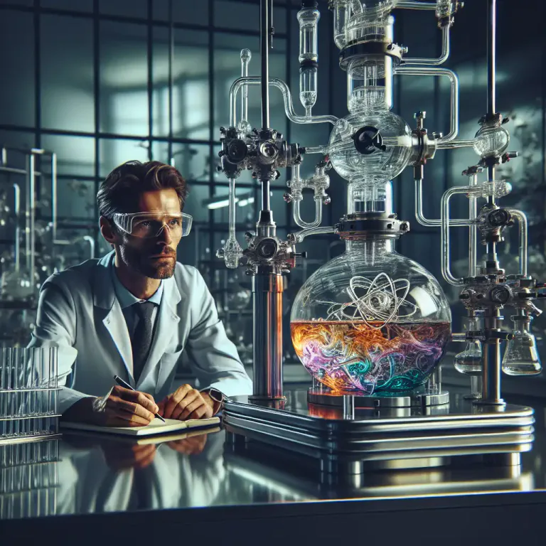 Visual representation of "distillery" - An apparatus for distilling, especially one used in a chemistry lab.
