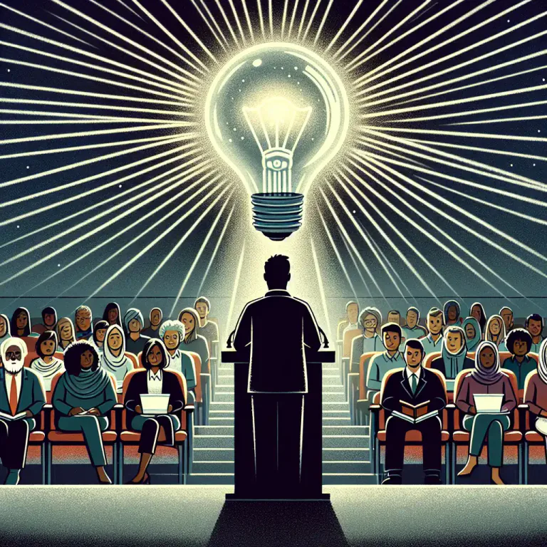 Visual representation of "promulgate" - To support and spread an idea or system to many people.
