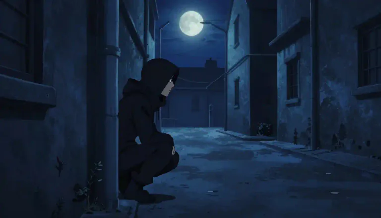 Visual representation of "lurk" - To stay hidden, usually waiting to do something wrong