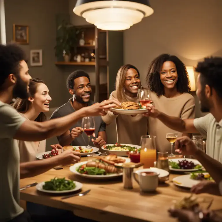 Visual representation of "entertain" - To receive (someone) as a guest and provide them with food and drink.