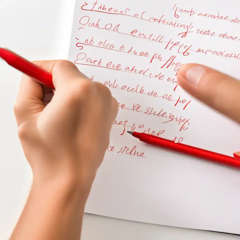 Visual representation of "mark up" - Make corrections or notes on a document