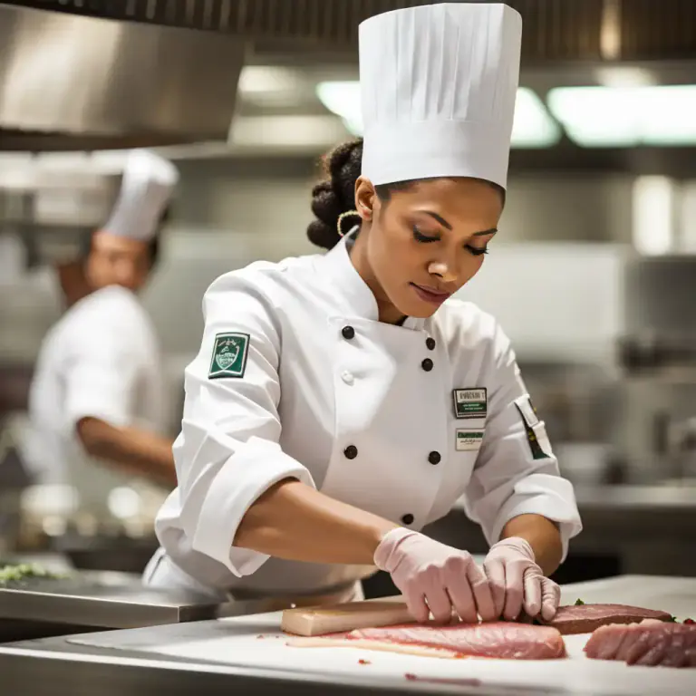Visual representation of "chef" - A skilled and trained professional who is proficient in all aspects of food preparation.