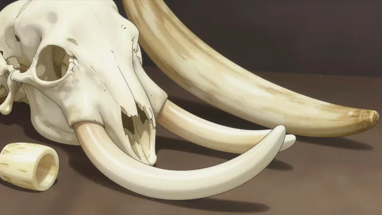 Visual representation of "ivory" - A hard, white material from the tusks and teeth of elephants, walruses, and other animals.