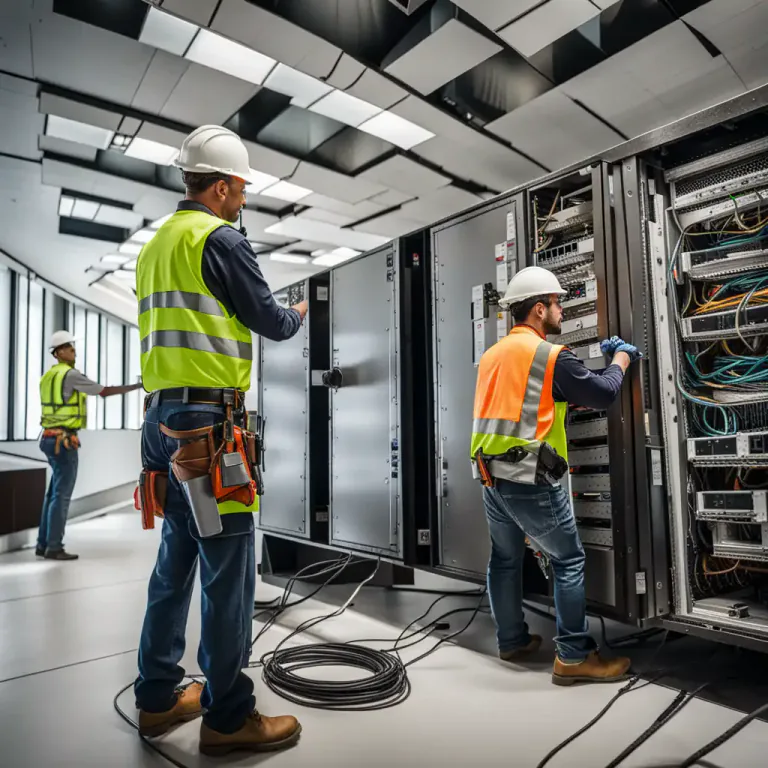 Visual representation of "install" - To put something in its proper place, especially in a large building or system