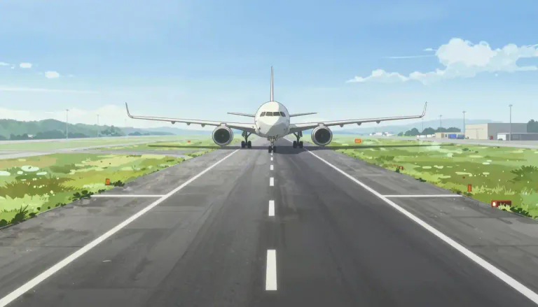 Visual representation of "runway" - A large path that airplanes use to take off or land