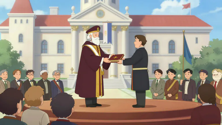 Visual representation of "inaugurate" - To officially start a job, organization, or system