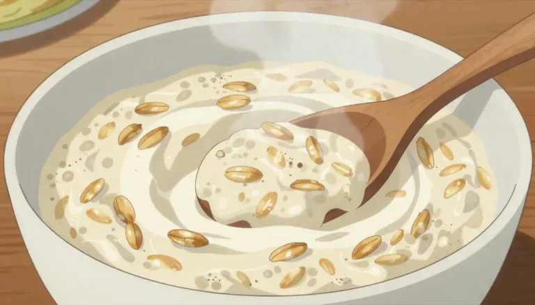 Visual representation of "porridge" - A type of food made by boiling grains or legumes in milk or water until they become soft