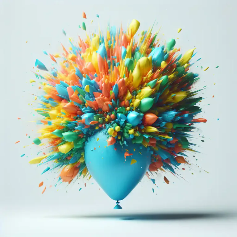 Visual representation of "burst on" - To suddenly become noticeable or apparent.