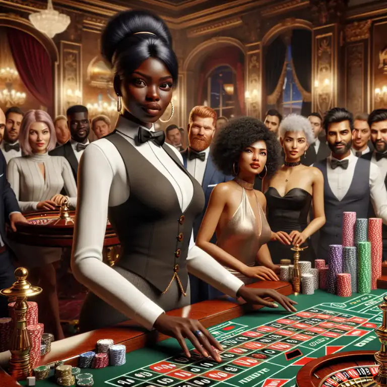 Visual representation of "croupier" - A person who collects bets and pays winnings in some gambling games, like roulette or baccarat.