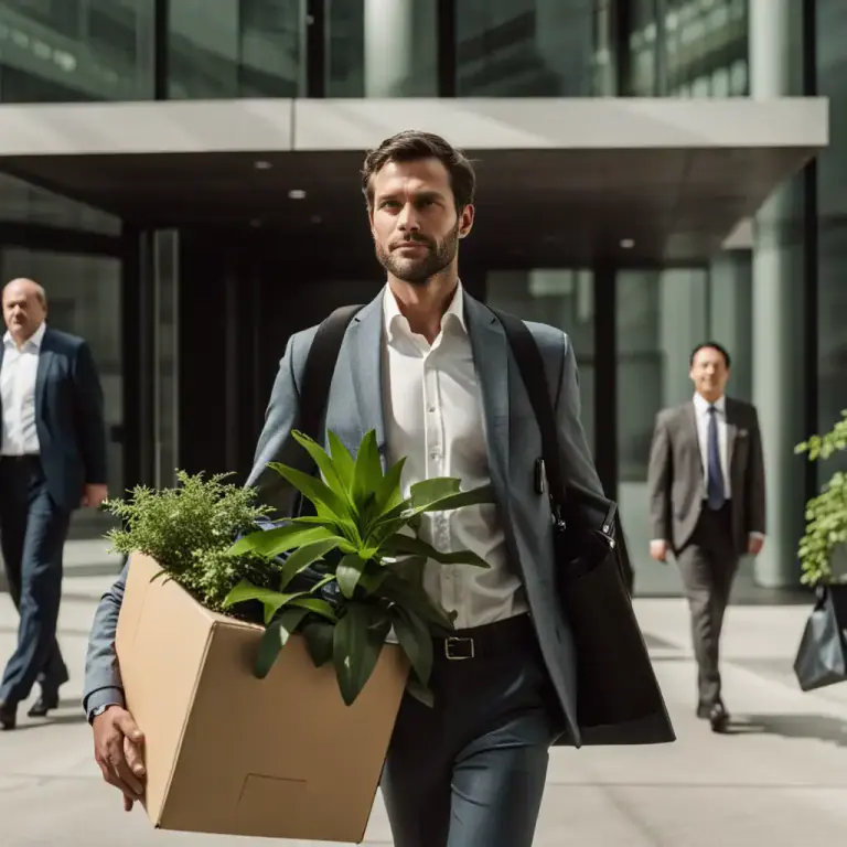 Visual representation of "be given the boot" - To be dismissed or fired from a job