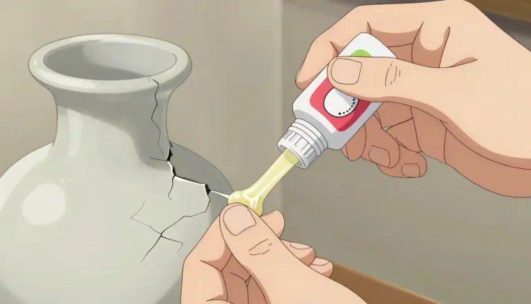 Visual representation of "glue" - A sticky substance used to attach things together.