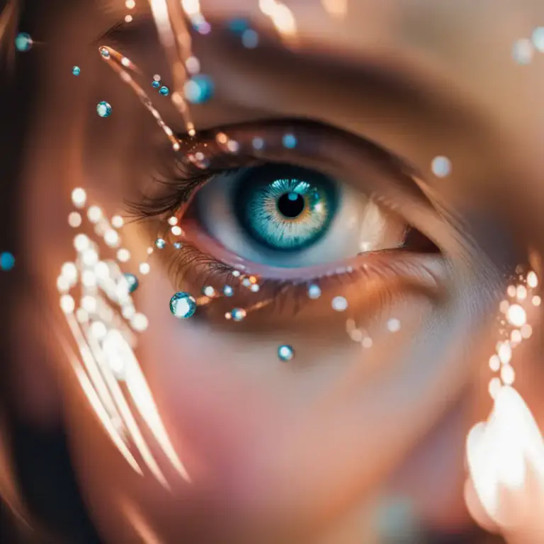 Visual representation of "glint" - A bright look in someone's eyes