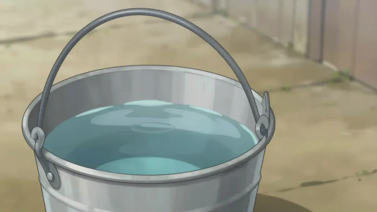 Visual representation of "bucket" - A container with a handle, used for holding and carrying liquids