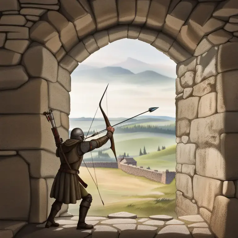 Visual representation of "loophole" - A small hole or window in a wall or fortress to look or shoot through