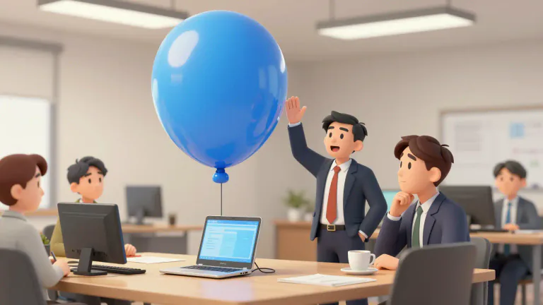 Visual representation of "overblown" - Something described as overblown is inflated, exaggerated, or made to seem larger or more important than it actually is.