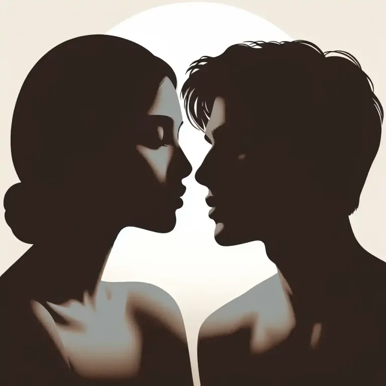 Visual representation of "kiss" - A touch with the lips in love, sexual desire, reverence, or greeting.