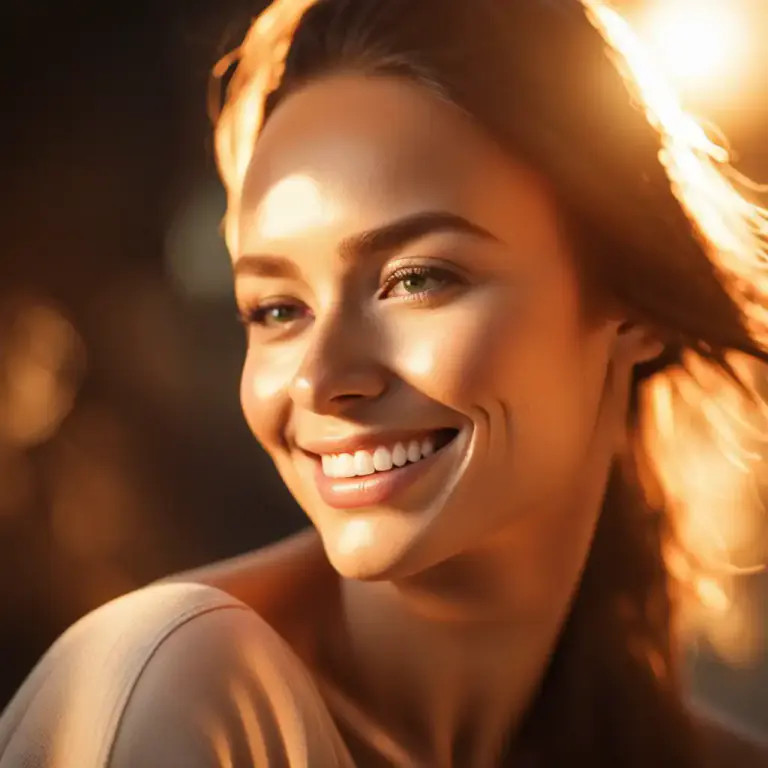 Visual representation of "luminous" - Having a healthy, glowing appearance