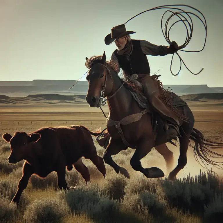 Visual representation of "lasso" - To catch an animal with a lasso