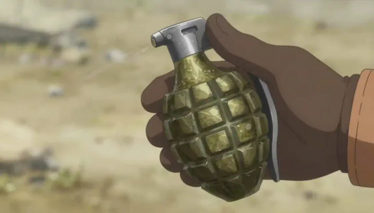 Visual representation of "grenade" - A small bomb that is thrown by hand or shot from a gun.
