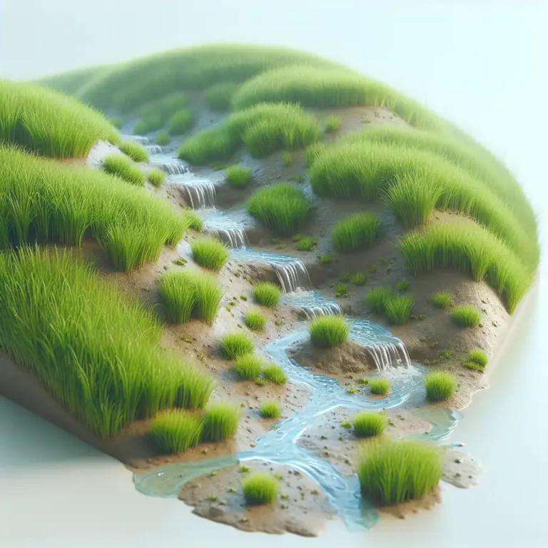 Visual representation of "rill" - Small furrow or groove