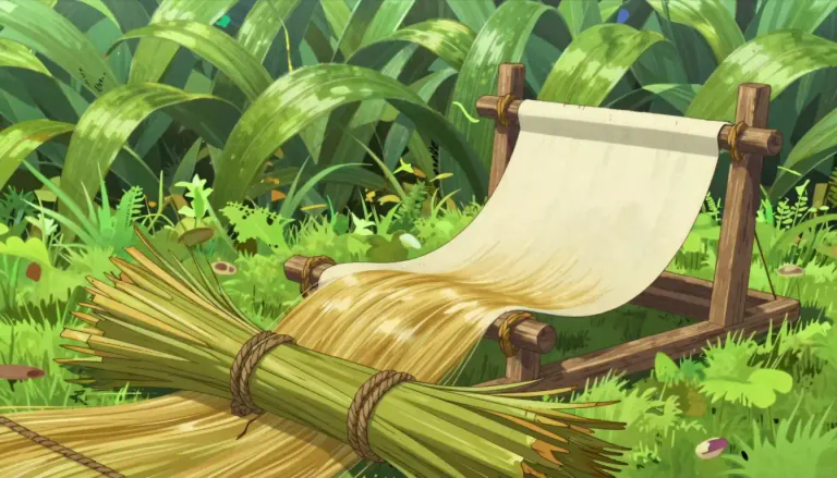 Visual representation of "jute" - A plant from tropical areas whose fiber is used to make rope or cloth.