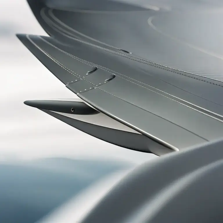 Visual representation of "slot" - A control surface on an aeroplane wing to assist with slow flight.