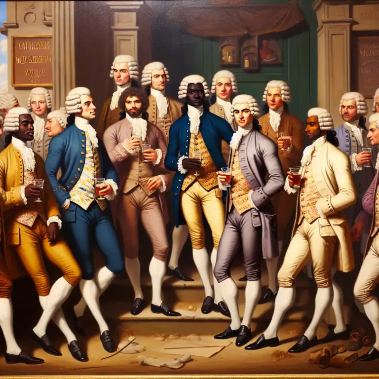 Visual representation of "macaroni" - British man who followed European fashion in the 18th century