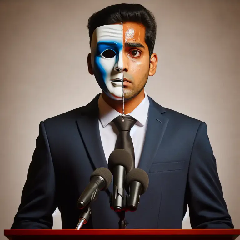 Visual representation of "equivocate" - To tell half-truths or be intentionally ambiguous.