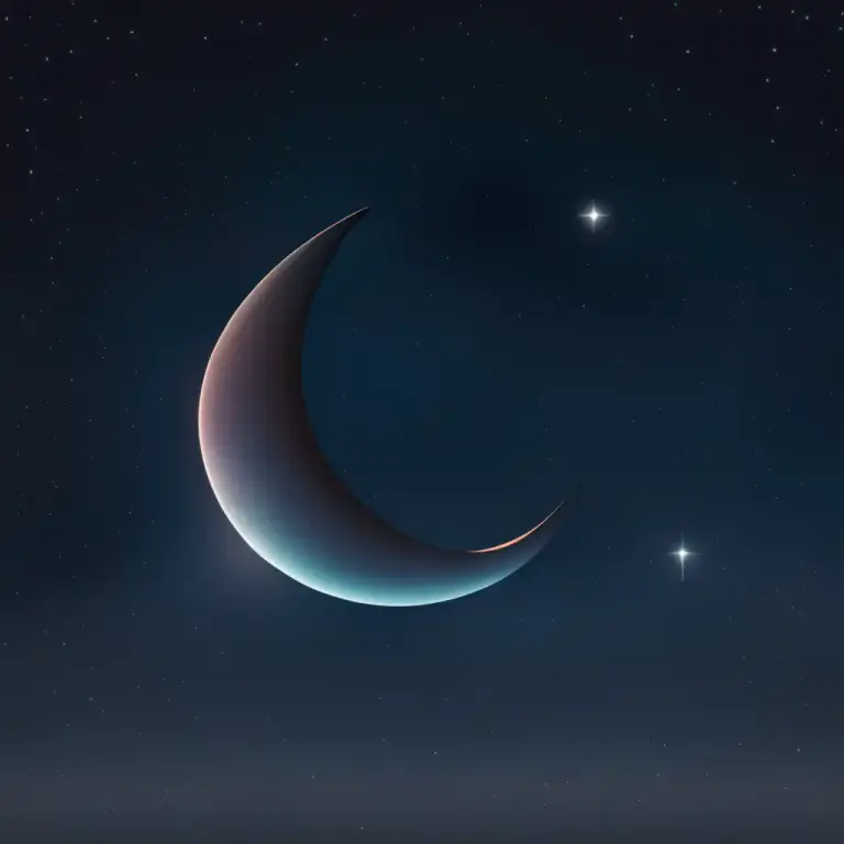 Visual representation of "croissant" - A crescent moon or a shape that has two round parts and a pointed end.