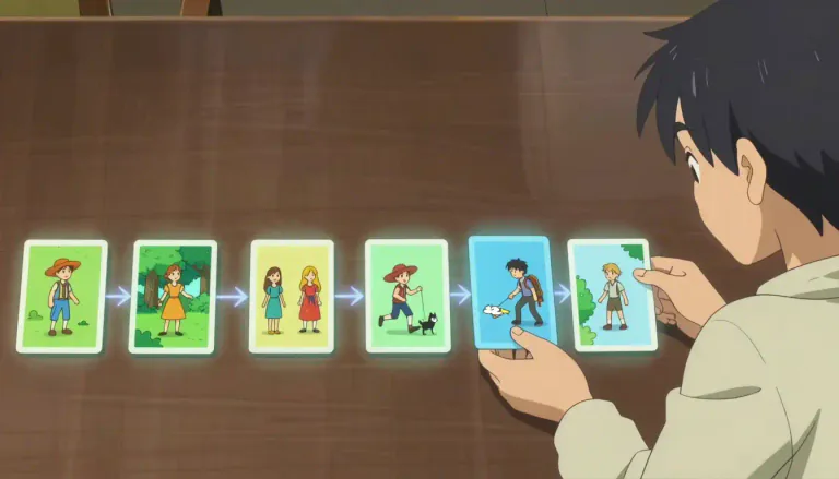 Visual representation of "sequencing" - The process of figuring out or arranging things, ideas or events in a specific order.