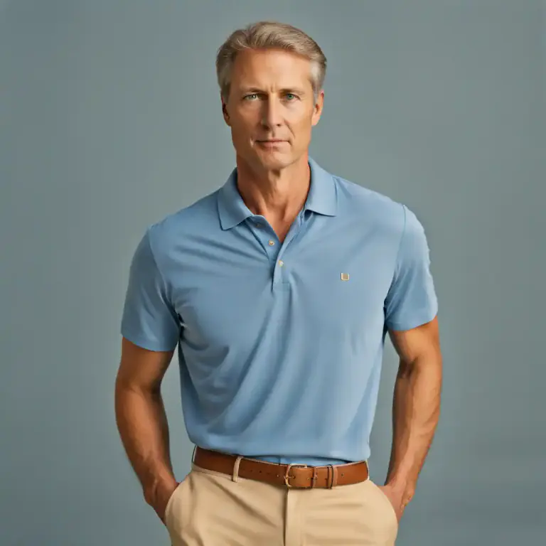 Visual representation of "polo" - A collarless, short-sleeved shirt, typically with a protruding collar and two or three front buttons.